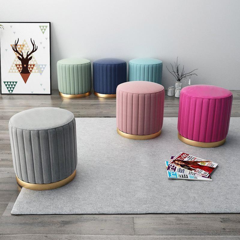 Ready stock in pink. Velvet vanity stool ottoman chair dressing