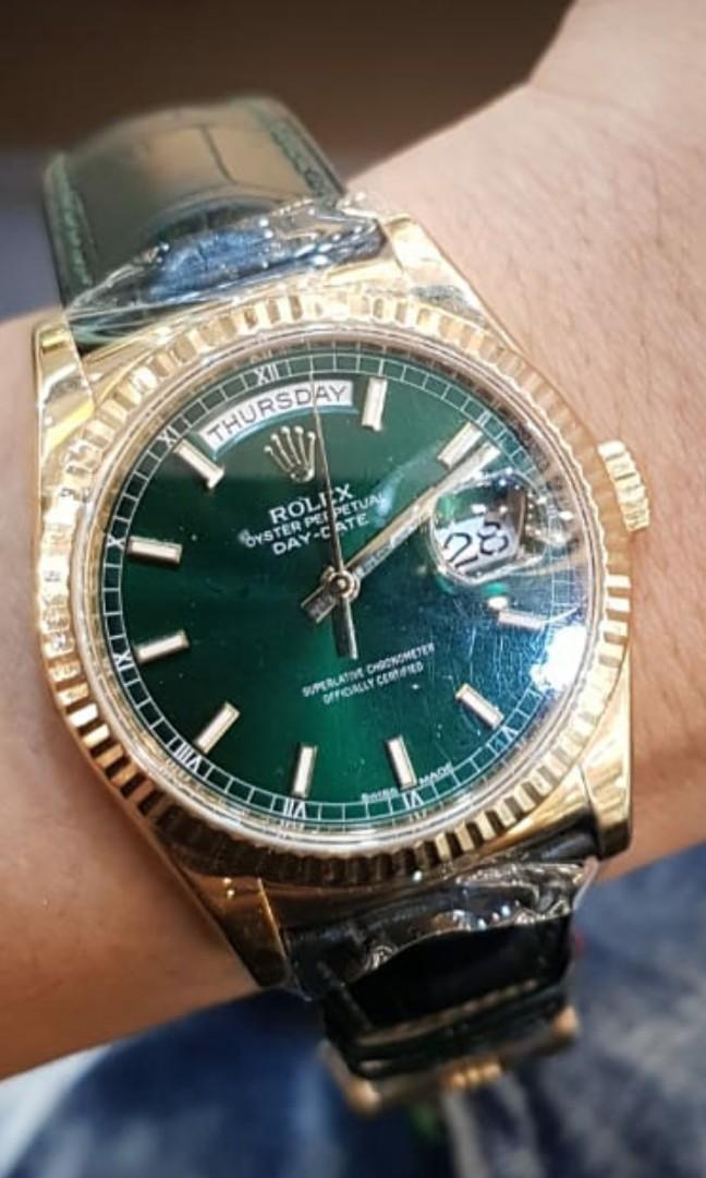 Rolex Daydate 36 118138 Green Dial, Luxury, Watches on Carousell