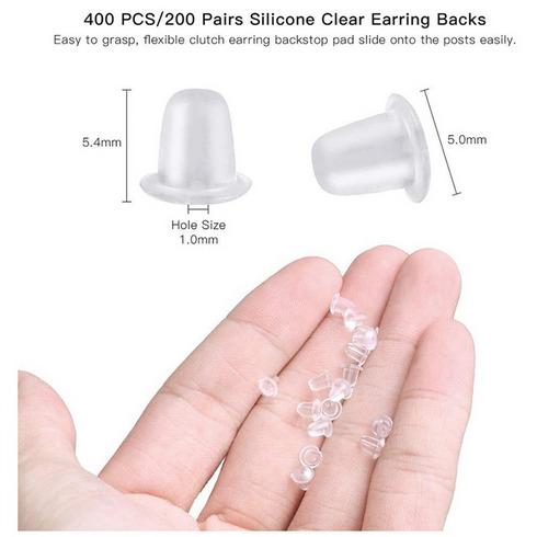 100pcs Ear Bob Silicon Back Earring Stoppers Jewelry Findings And  Components