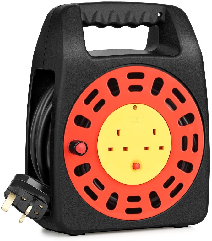 SIMBR Outdoor Extension Lead, 15M Garden Power 2 Socket Extension Cable