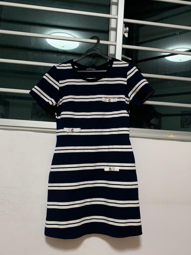 Striped dress with pockets clearance