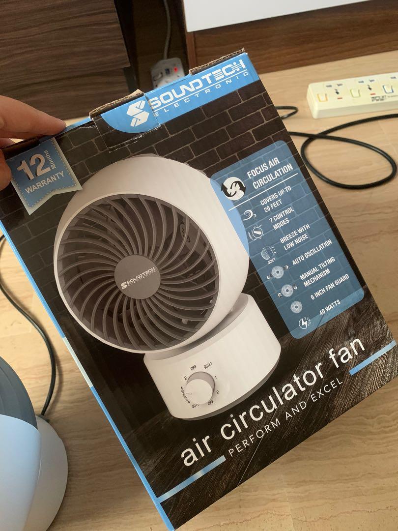 super cool soundtech electronic air circulator fan 6 inches with boxset