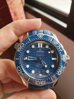 (SOLD) Super  Super new Omega Seamaster 300m Blue. Warranty from March 2020 till 2025