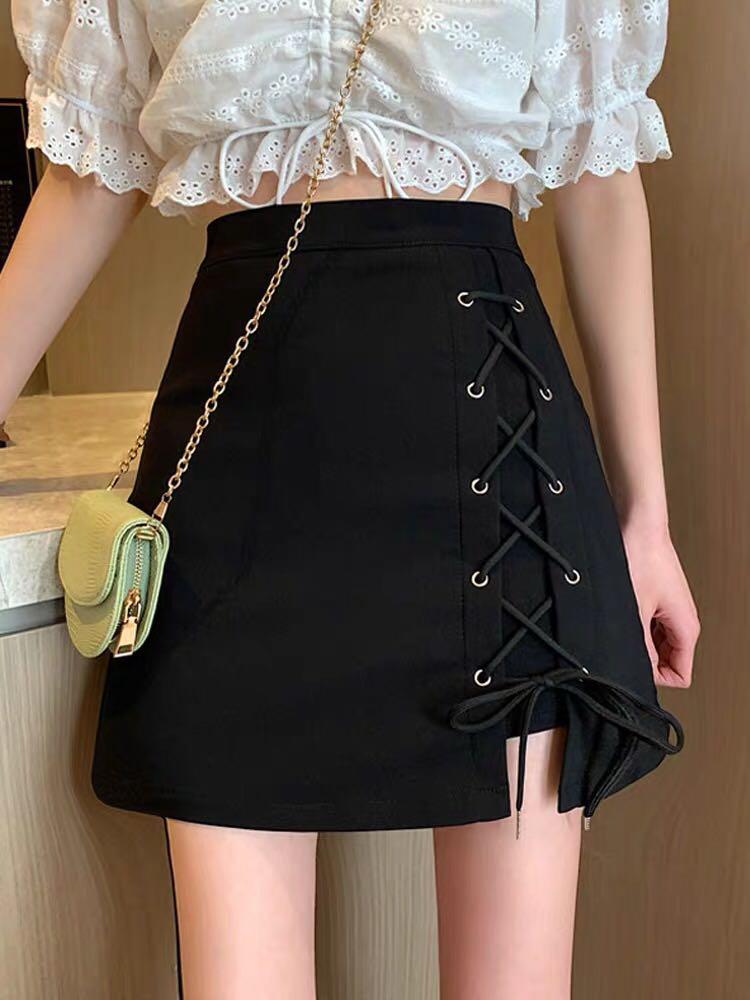 Ulzzang Black Mini Skirt Women s Fashion Bottoms Skirts on