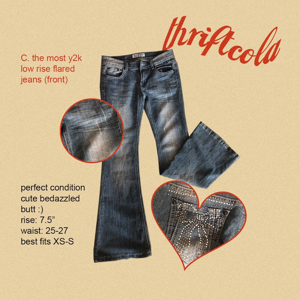 Y2k low rise flare jeans, Women's 