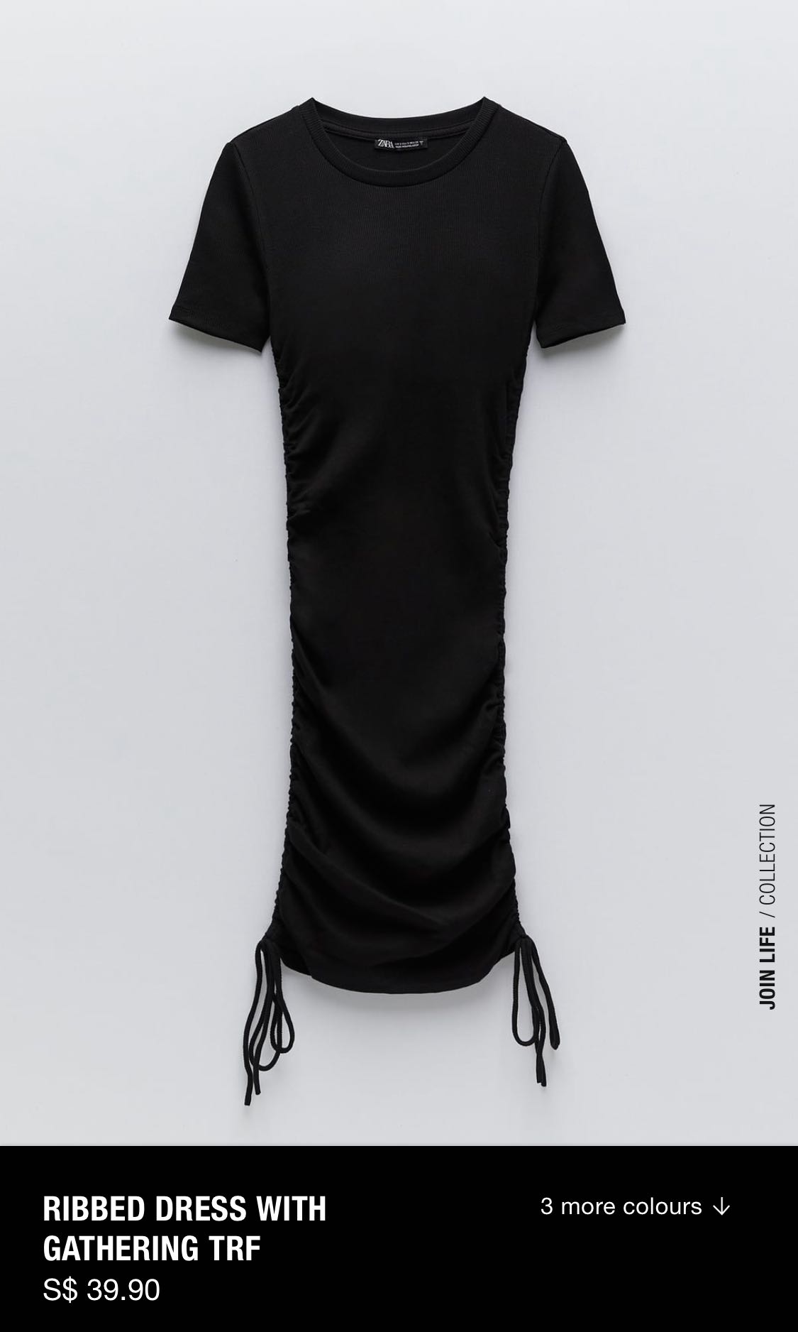 Black ribbed cheap dress zara