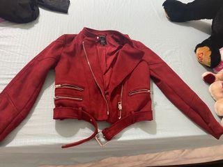 Zara M Suede Jacket Red
