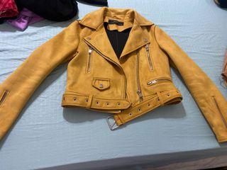 Zara XS Suede Jacket yellow
