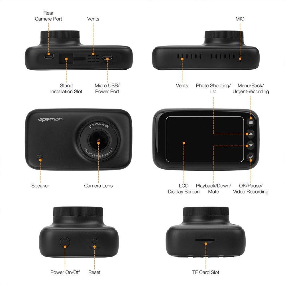 APEMAN Dual Dash Cam C860 Series A, Auto Accessories on Carousell
