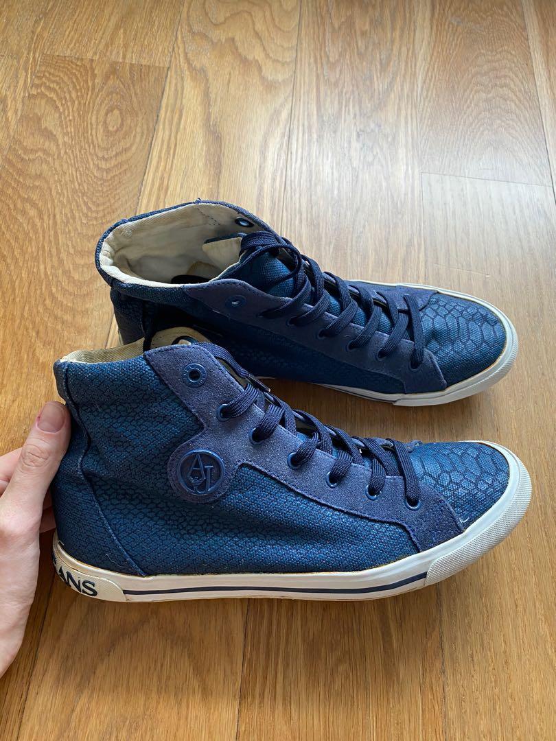 Armani Jeans AJ Sneakers Grey Suede UK9, Men's Fashion, Footwear, Sneakers  on Carousell