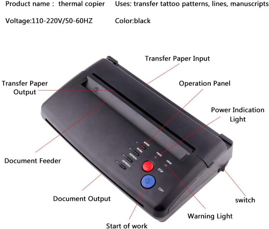 tattoo thermal copier machine