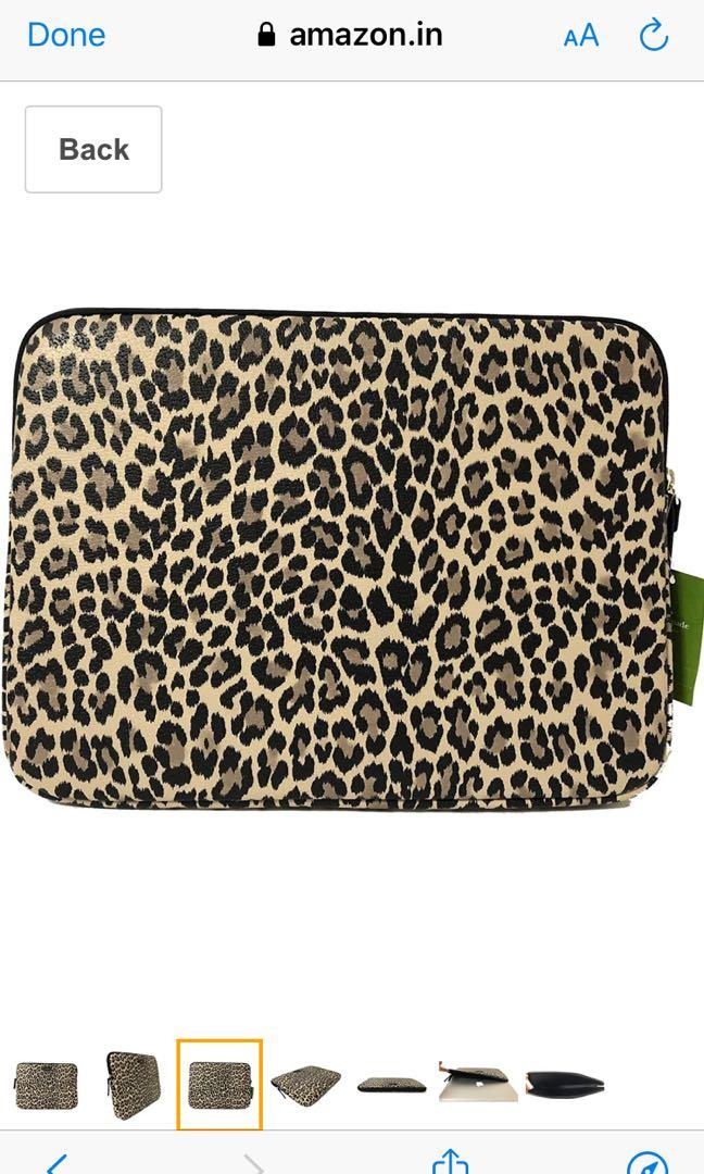 Brand New Kate Spade New York Leopard Print Laptop Case Sleeve Black Multi  13