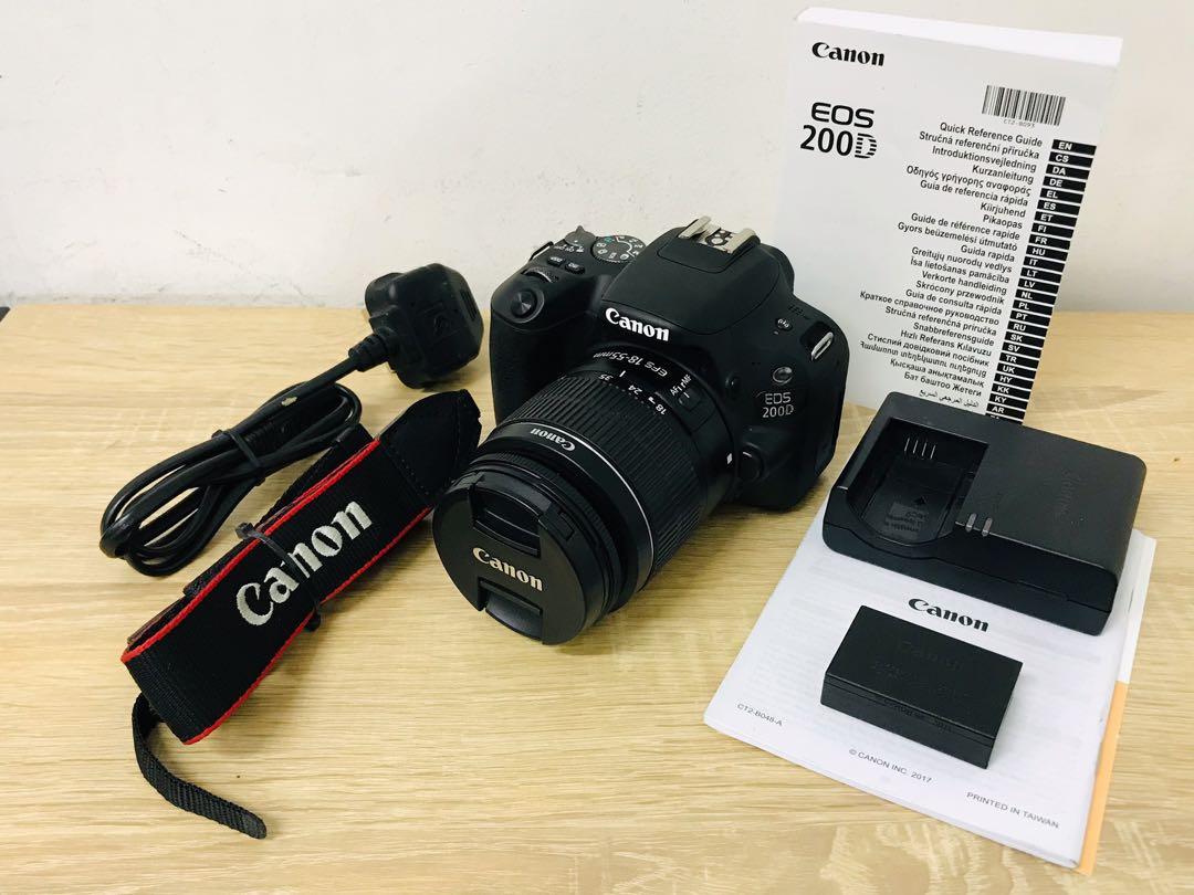 canon 200d with 18 55mm lens
