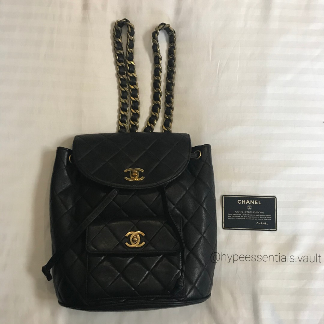 chanel quilted backpack