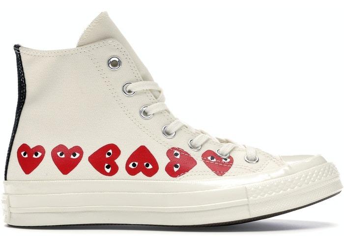 Converse Chuck Taylor All Star 70s Hi Comme Des Garcons Play Multi Heart White Men S Fashion Footwear Sneakers On Carousell