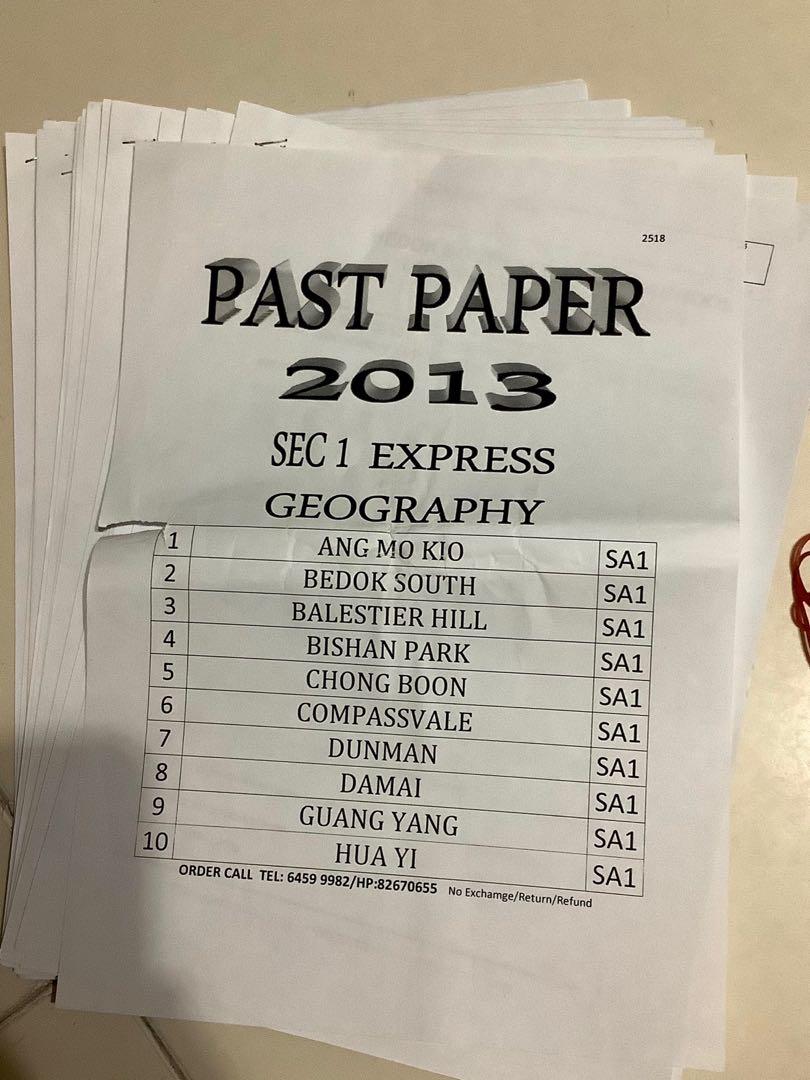 Sec 1 Geography exam papers, Hobbies & Toys, Books & Magazines