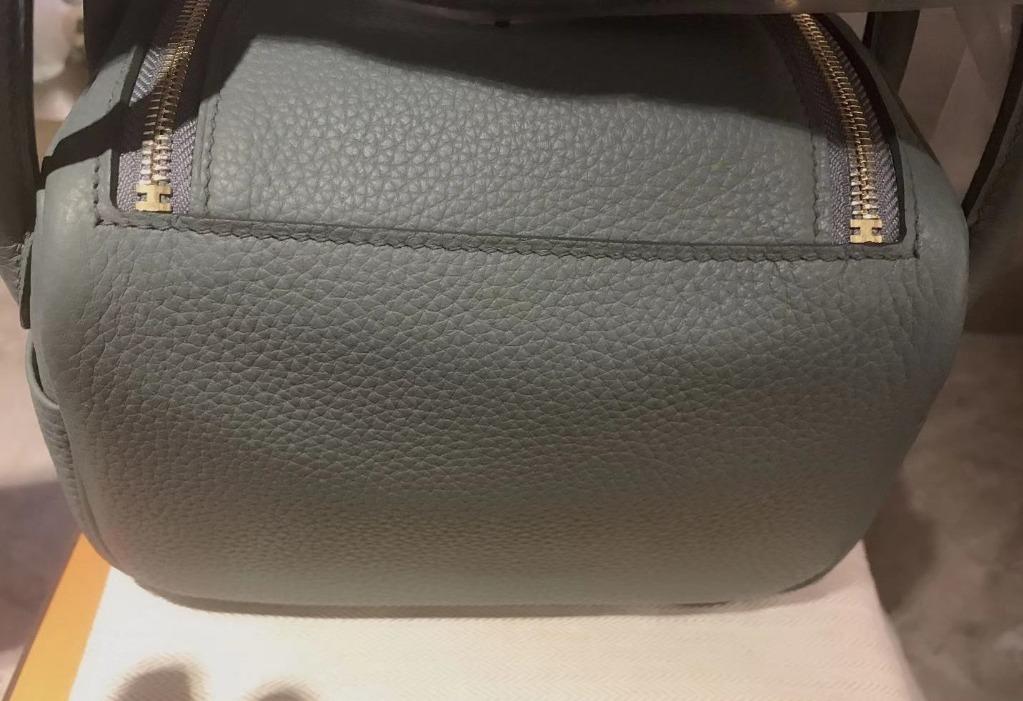 Hermes Mini Lindy , Vert Amande Togo with gold hardware, authentic, 名牌,  手袋及銀包- Carousell