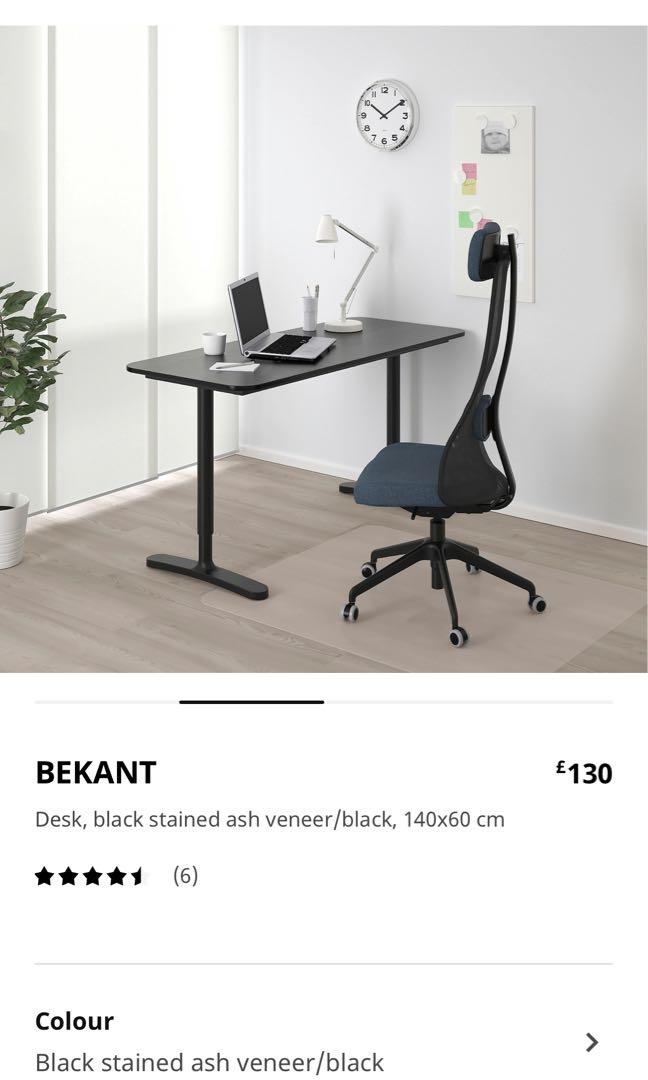 ikea bekant black table 140x60cm furniture home living furniture tables sets on carousell