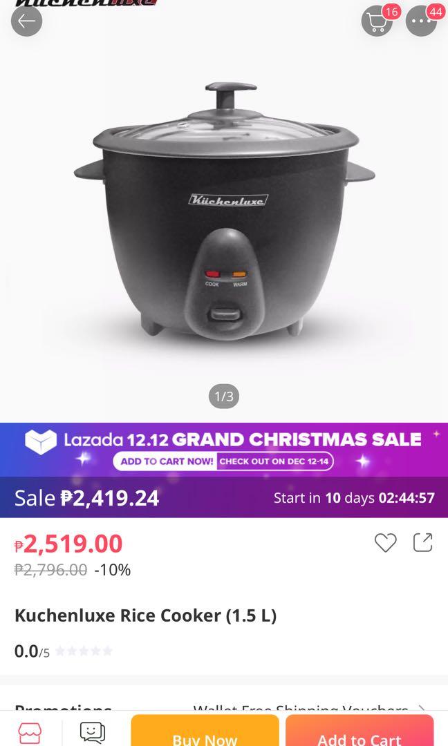 Kuchenluxe Rice Cooker (1.5L) (Category: Cookers) located in Manila. Submitted by malayaboutique (Listing ID 1052954987, Image 2). Description: But box was a bit old. But item is never been used..