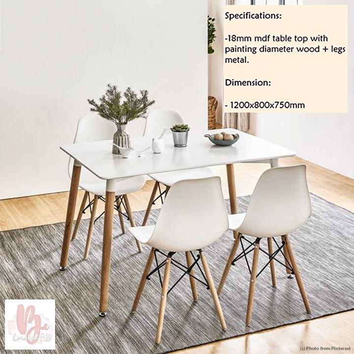 Modern Minimalist Scandinavian Table Chairs Dining Set