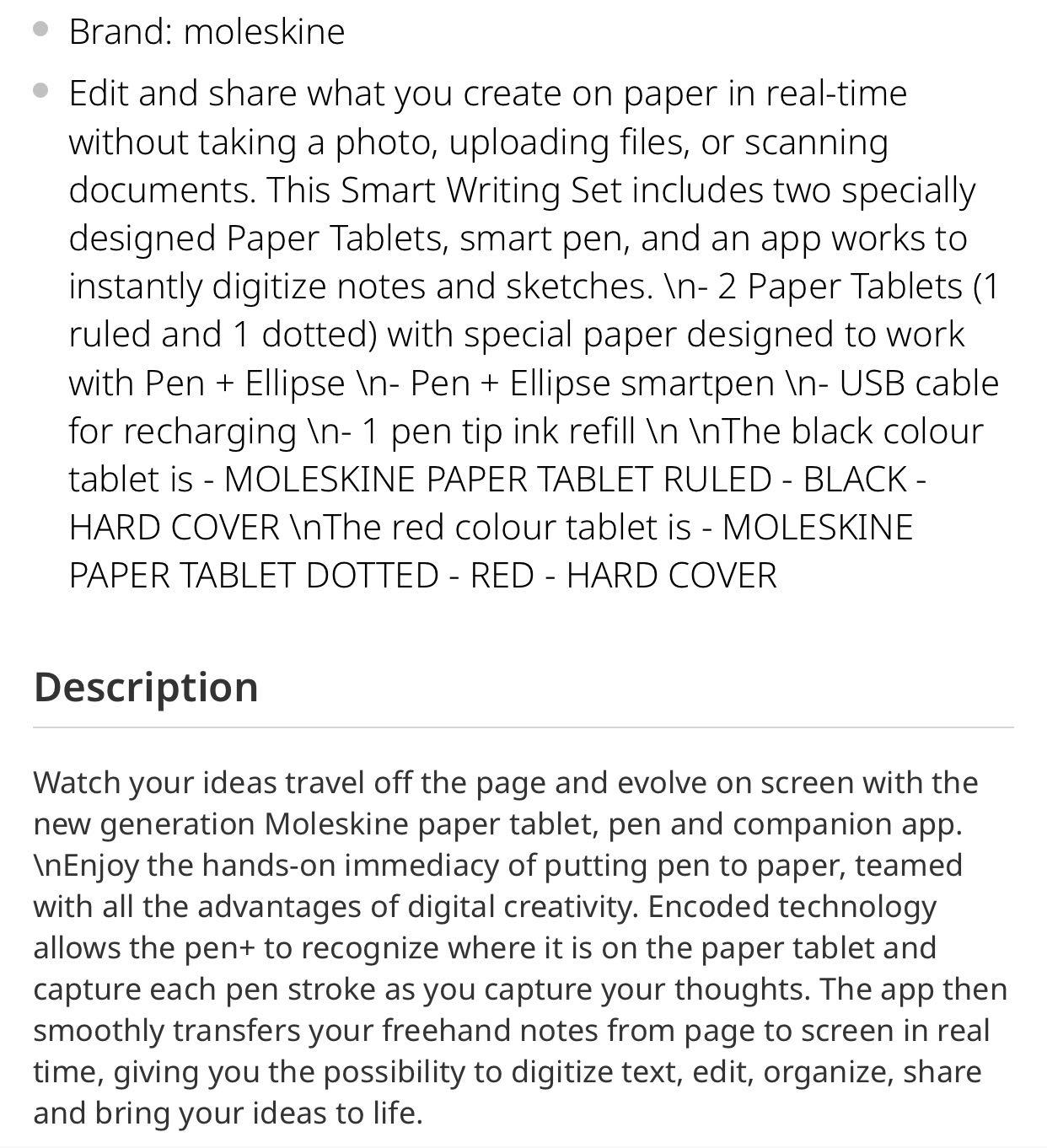 Moleskin smart writing set, Mobile Phones & Gadgets, EReaders on Carousell