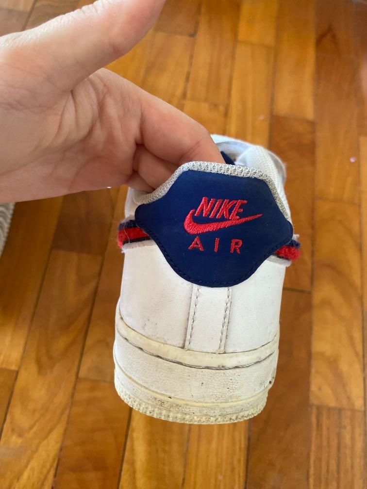 Nike Air Force 1 red and blue terry swoosh Women s Fashion