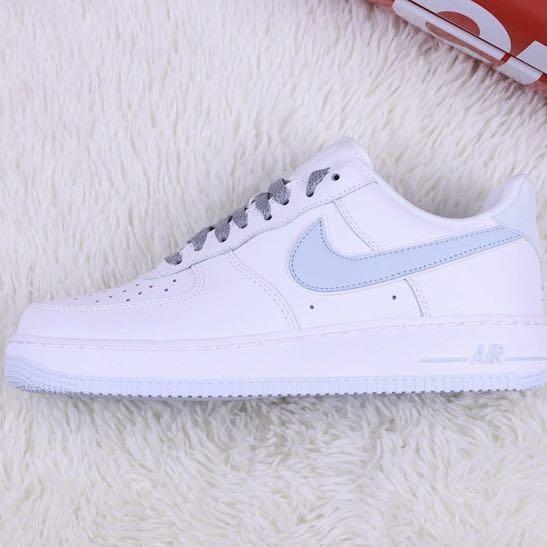 Nike Air Force White Cool Grey Blue Hydrogen Blue Reflective