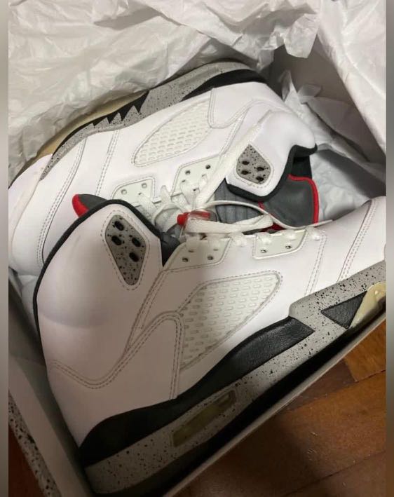 Nike air jordan cheap 5 white cement