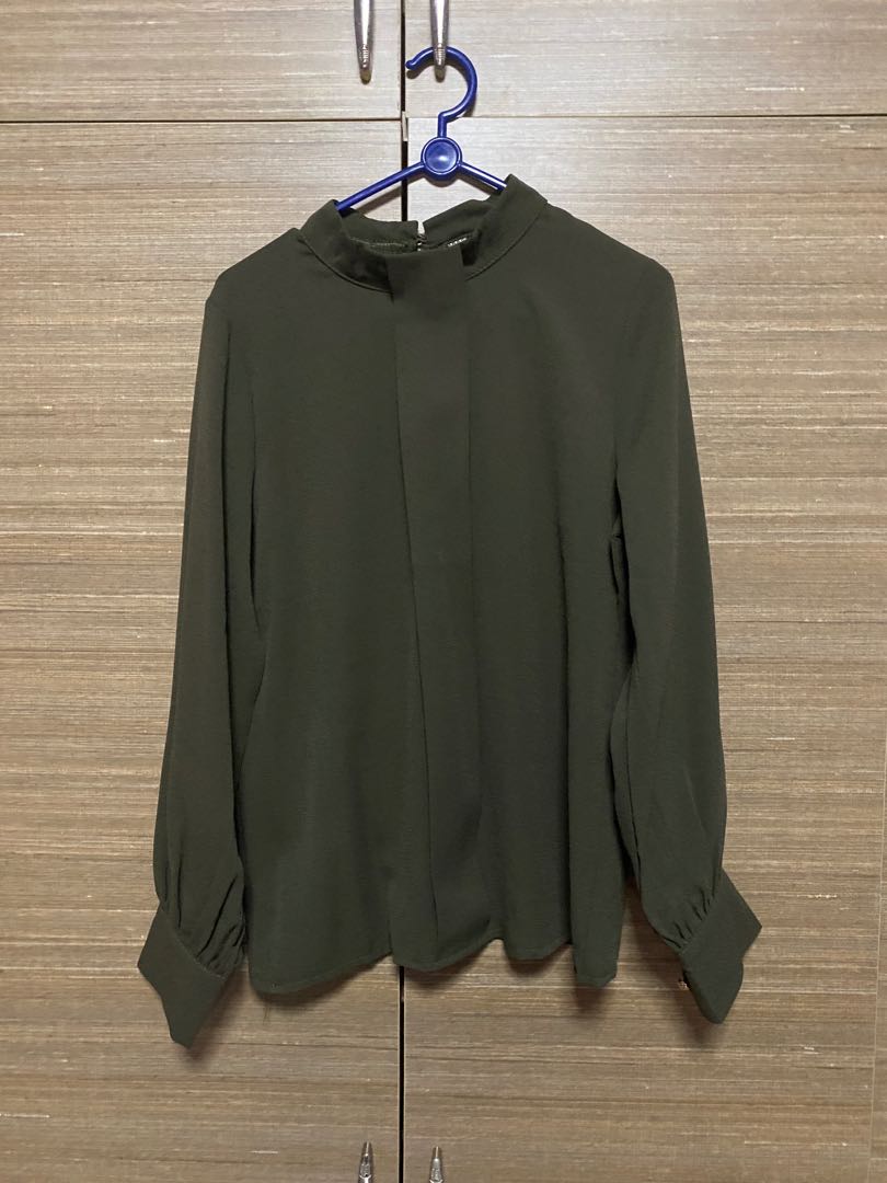 green chiffon shirt