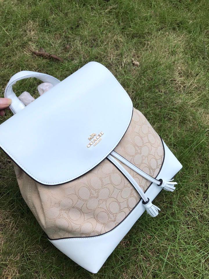 Original Coach 73313 Signature Elle Backpack Khaki Saddle