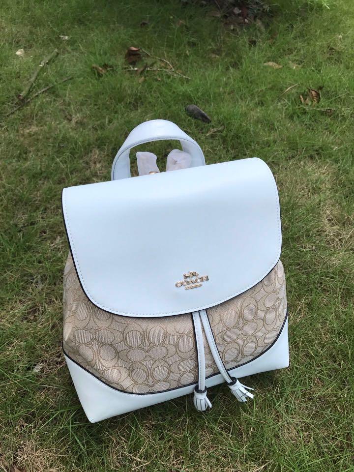 Original Coach 73313 Signature Elle Backpack Khaki Saddle