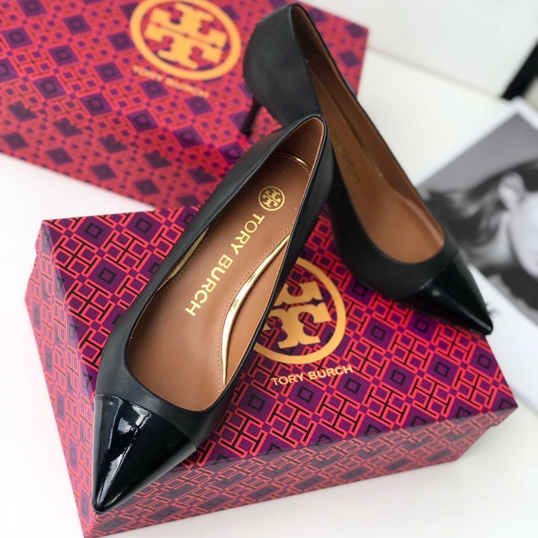 Original Tory Burch high Heel Shoes Black White