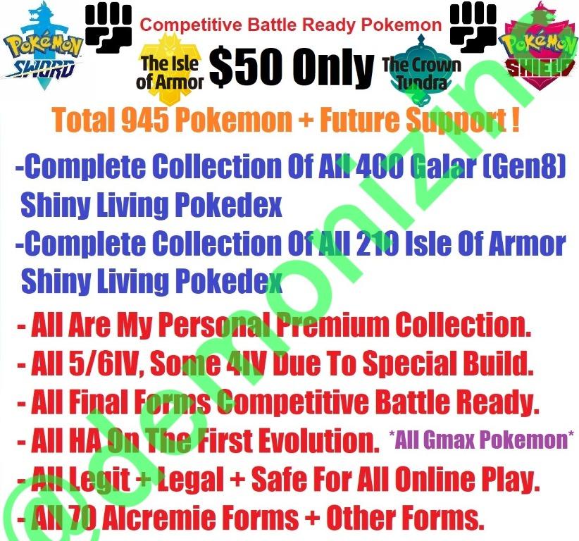 Pokemon Sword Shield Shiny Living Pokedex Isle Of Armor Crown Tundra Video Gaming Gaming Accessories In Game Products On Carousell