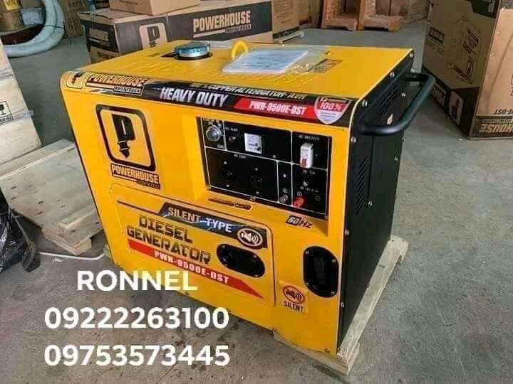 POWERHOUSE USA Diesel Silent Type Generator (Category: Looking For) located in Valenzuela. Submitted by ronnelpowertools (Listing ID 1052963264, Image 2). Description: Price - 65k DR POWERHOUSE USA Diesel Silent Type Generator - PWH-9500E-DST Model: PWH-9500E-DST Engine: Diesel Type: Silent Enclosure Voltage Regulator: AVR Type: 100% copper wire Phase: Single Frequency: 60Hz Max. AC Output: 8.0kva Rated AC Output: 7kva Rated AC Voltage: 220v Powe