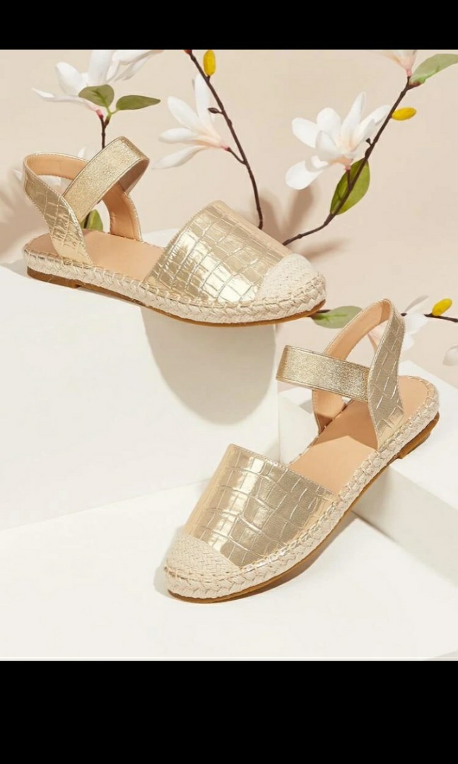 Gold flat shop espadrilles