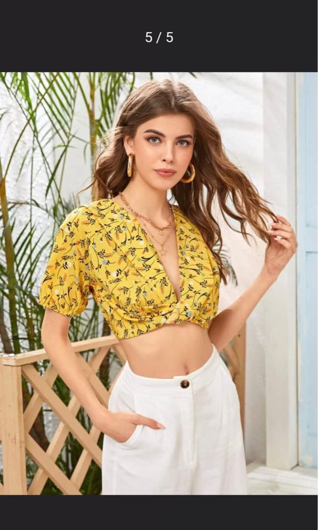 shein yellow top