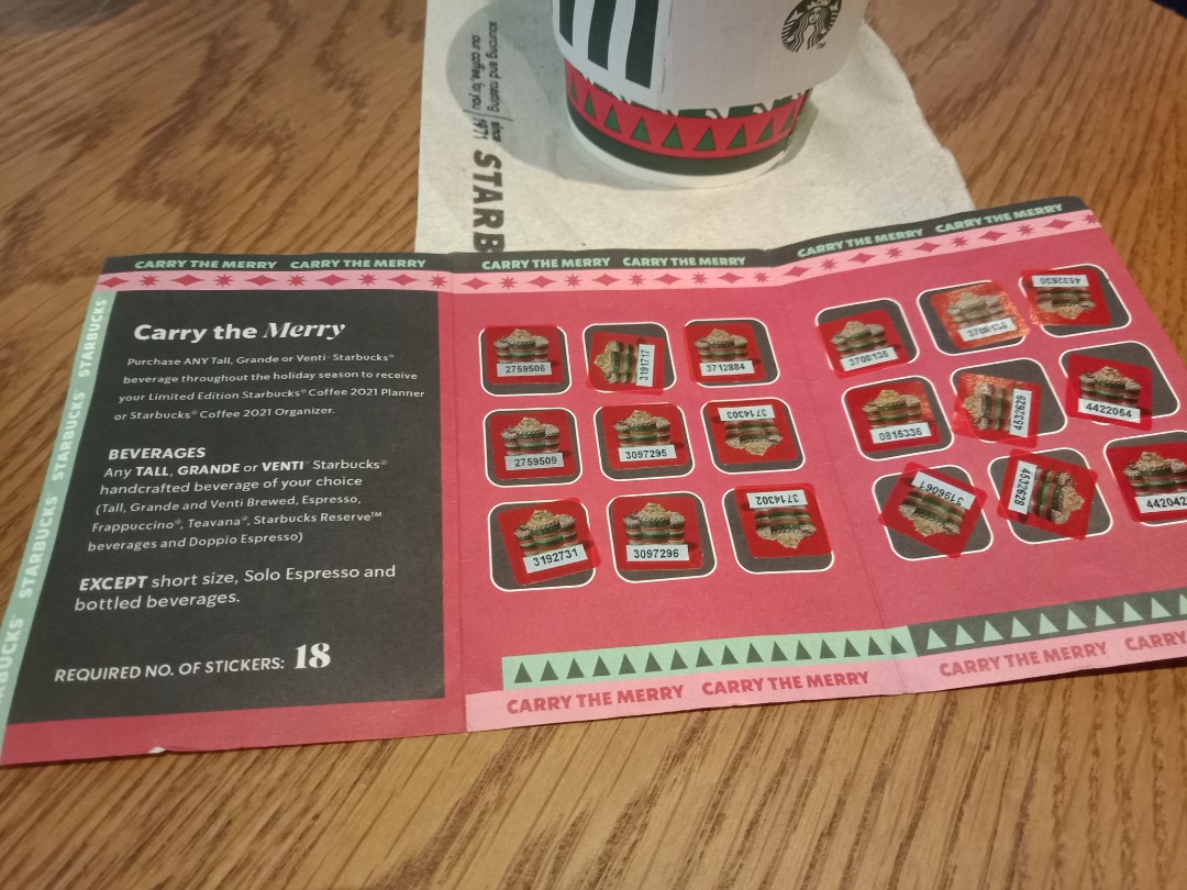 Starbucks sticker card complete 2021, Hobbies & Toys, Stationary