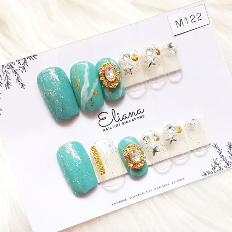 Sweet Green Medium Length Nails Press On Nails Fake Nails Full Cover Short False Nails Acrylic Nail Art Health Beauty Hand Foot Care On Carousell Acrylic nail tips and nail tip glue. carousell