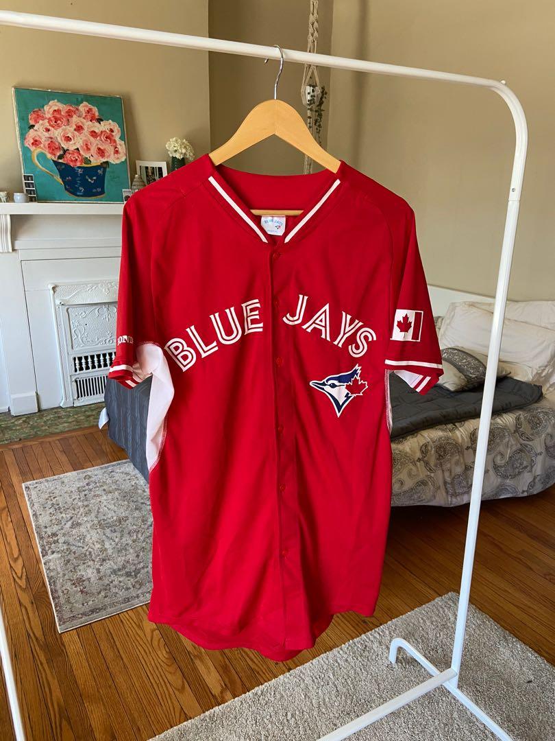 Dunedin Blue Jays #15 Game Used Red Jersey Canada Day XL DP12772