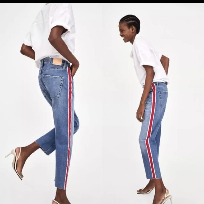 denim track pants womens