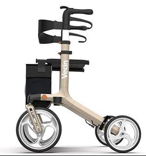 Vecin Folding Rollator Walker with Seat & Bag, Height Adjustable & Lightweight for Elderly & Senior