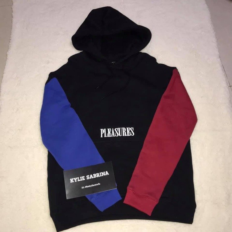 Pleasures split hot sale color hoodie