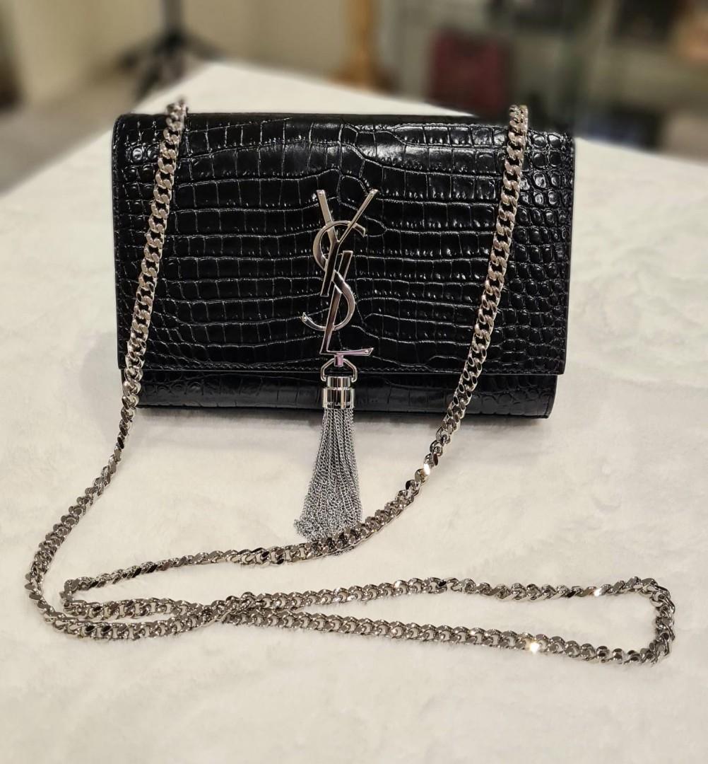 YSL croc sling bag, Luxury, Bags & Wallets on Carousell