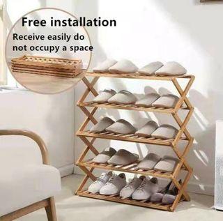 70cm 5 Tier Bamboo Shoe Rack Organizer Wooden Storage Shelves Stand Shelf can be use for shoes, plants, and books