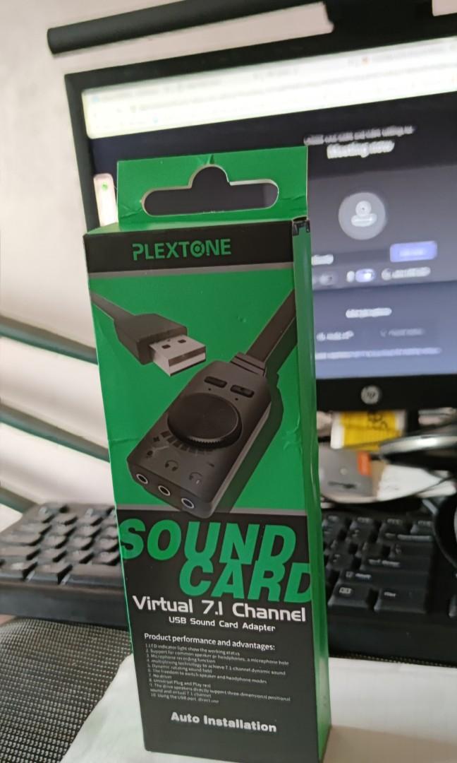 7.1 Authentic Plextone Sound Card (Category: Soundbars, Speakers & Amplifiers) located in Manila. Submitted by cherrylim93 (Listing ID 1054985876, Image 2). Description: Add 40 for delivery within metro manila.