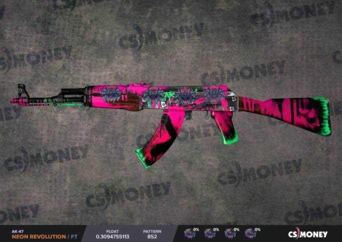 Ak 47 Neon Revolution Ft Csgo Skins Knives Toys Games Video Gaming In Game Products On Carousell - neon injector roblox