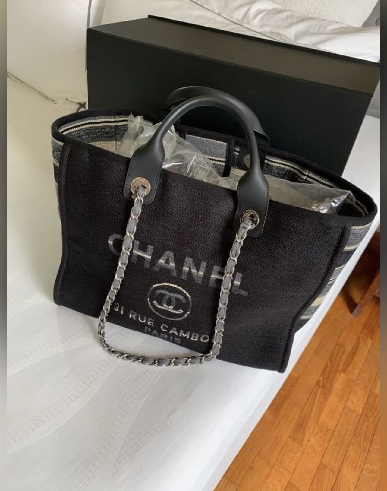 Authentic Chanel Deauville tote - large