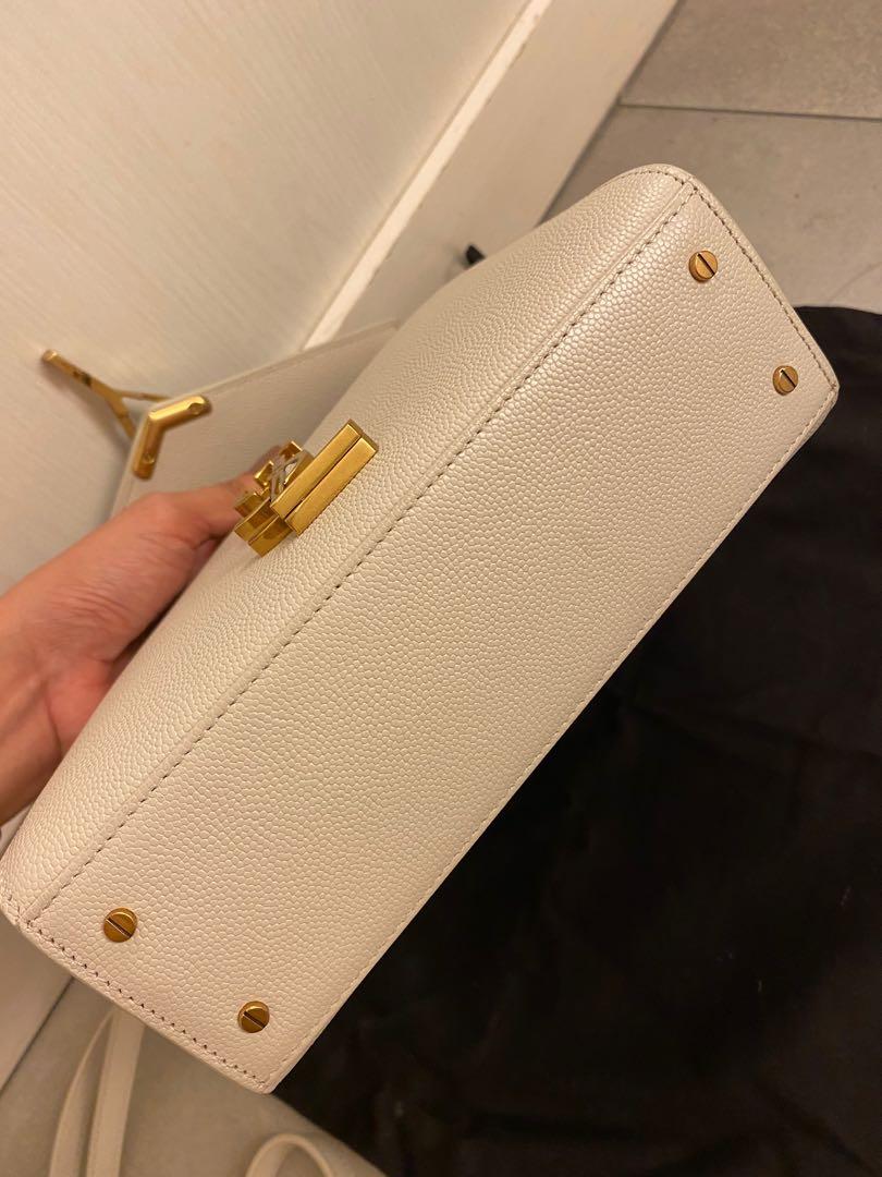Replica YSL Fake Saint Laurent WOC Cassandra Chain Wallet In White Leather  for Sale