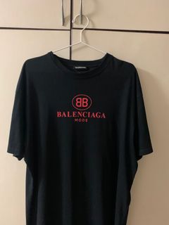 Balenciaga Bb Logo Tee Black Men S Fashion Clothes Tops On Carousell