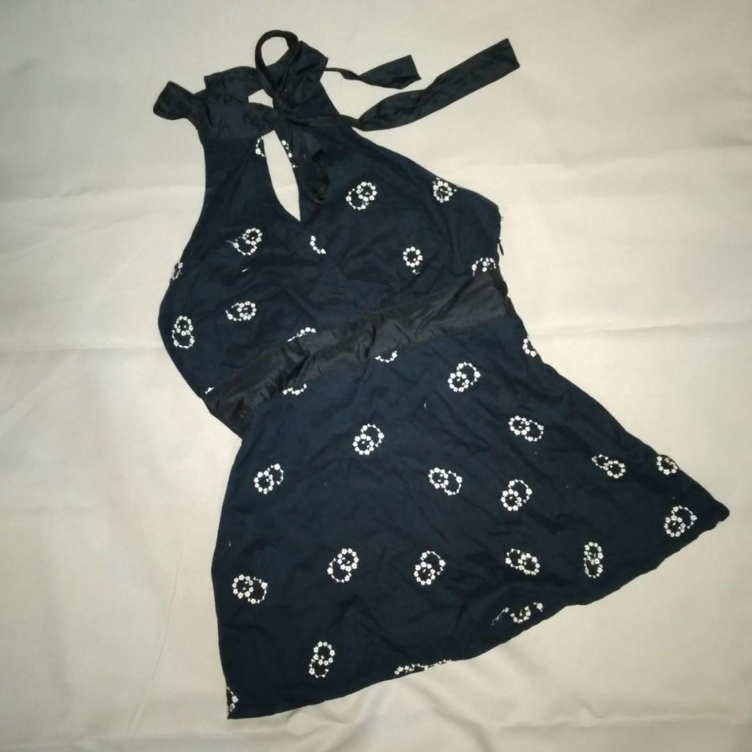 black halter top backless